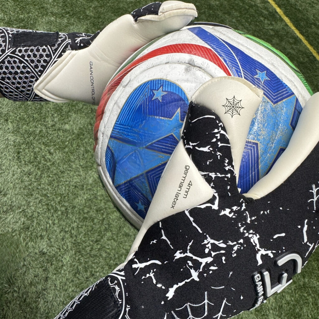 gain control goalkeeper gloves sense white hybrid cut 7