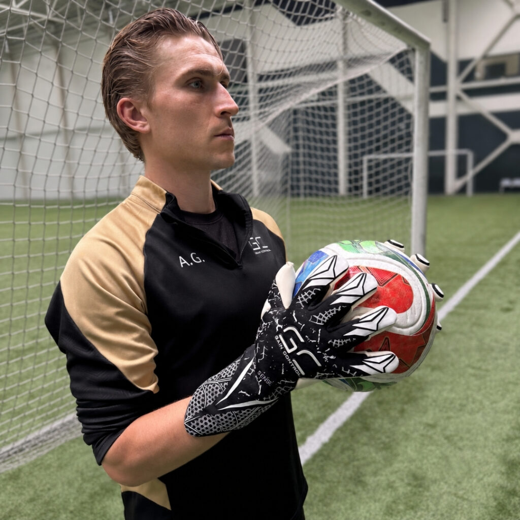 gain control goalkeeper gloves sense white hybrid cut 9